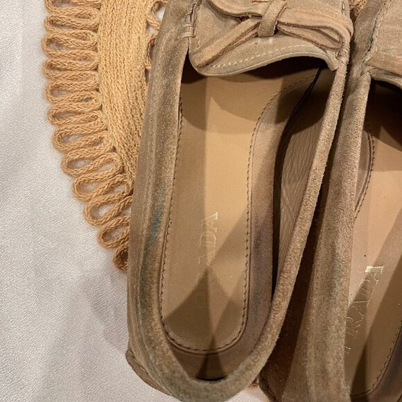 Prada Suede Bow Drivers Tan Leather Size EU 38 - Picture 8 of 15